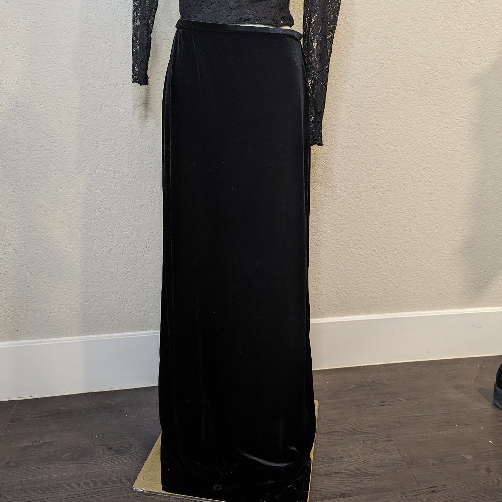 Impressions Velvet Maxi Skirt | Sz M | Goth, Whimsical, Dark
